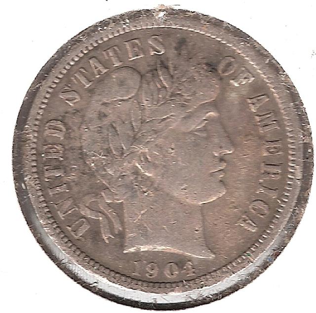 1904 Barber Dime Obverse